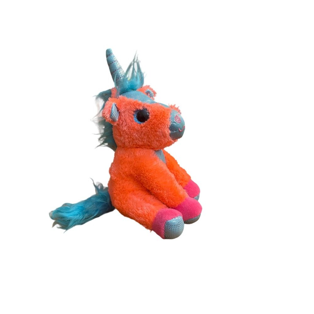 MVP Plush Unicorn Stuffed Animal Toy Pink Blue Glitter Eyes 8" Tall Soft Cuddly